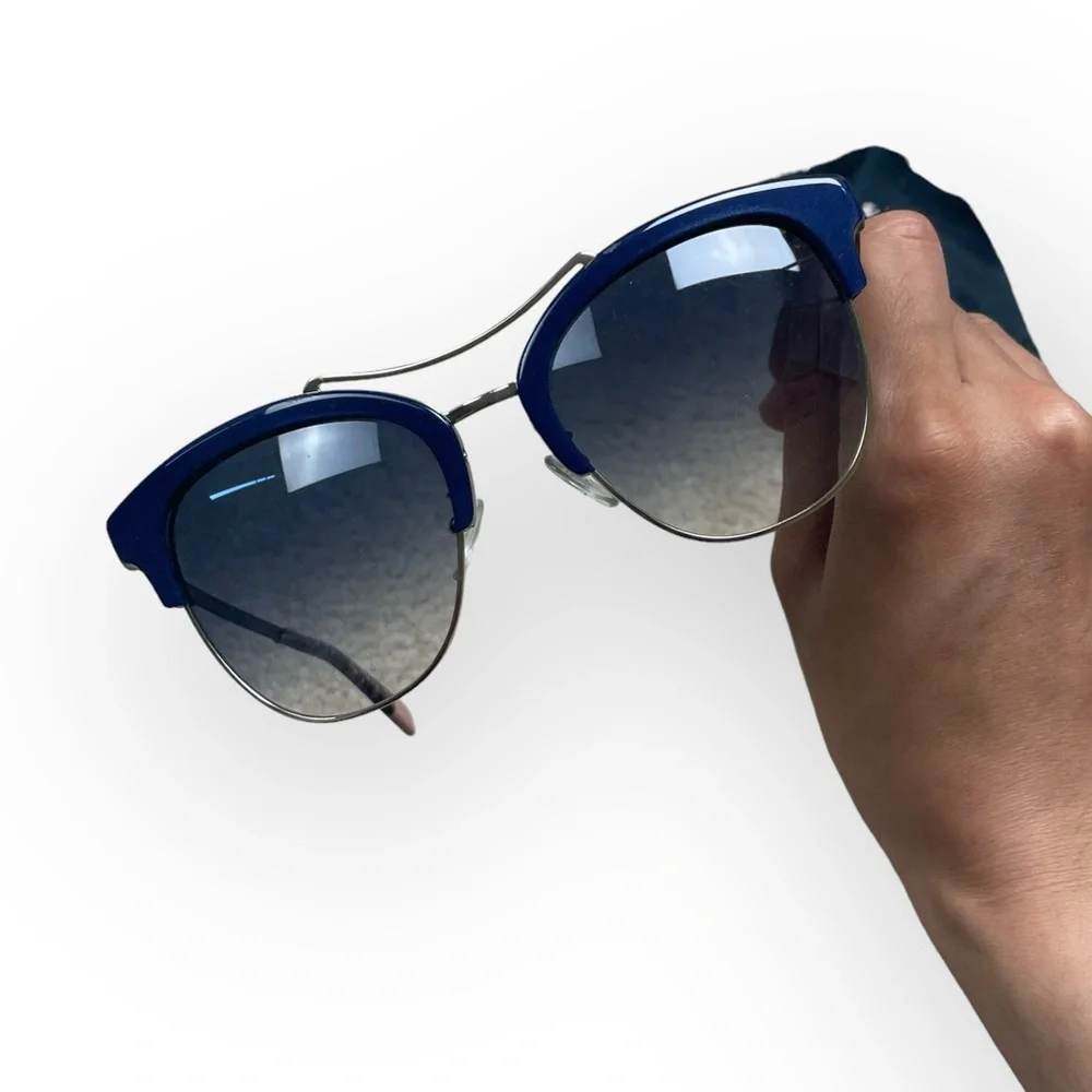 Furla Women's Sunglasses SFU138 Blue Gray Fashion Cat Eye Brand new with Case